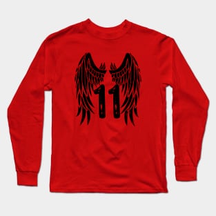 Number Eleven Angel Wings Long Sleeve T-Shirt